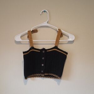 Black and Tan Women's Crop Top
